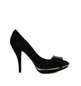 Salón de plataforma con lazo en ante negro