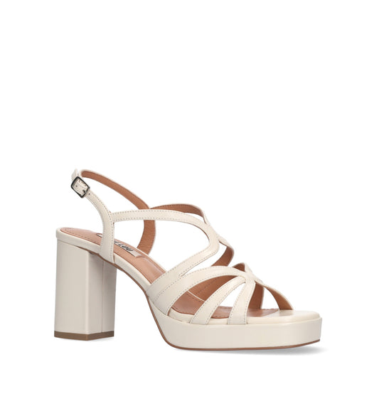 LAURENCE Sandalia plataforma en piel blanco