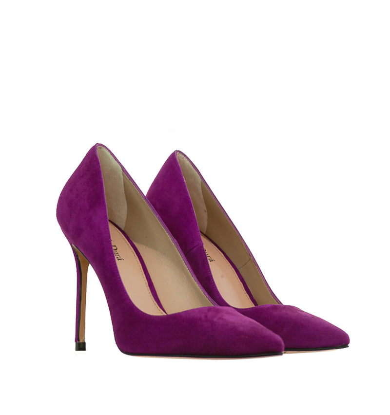 Stiletto alto en ante morado