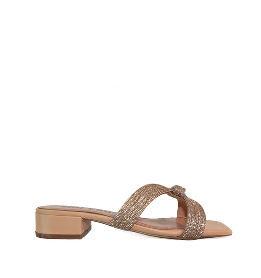 SLOAN Pala baja de cristal en nude