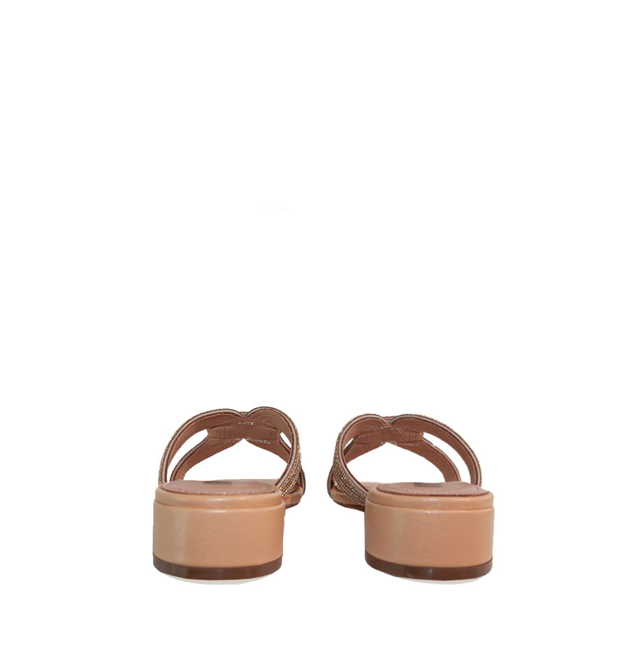 SLOAN Pala baja de cristal en nude