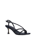 Sandalia media "S" en piel negro