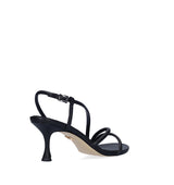 Sandalia media "S" en piel negro