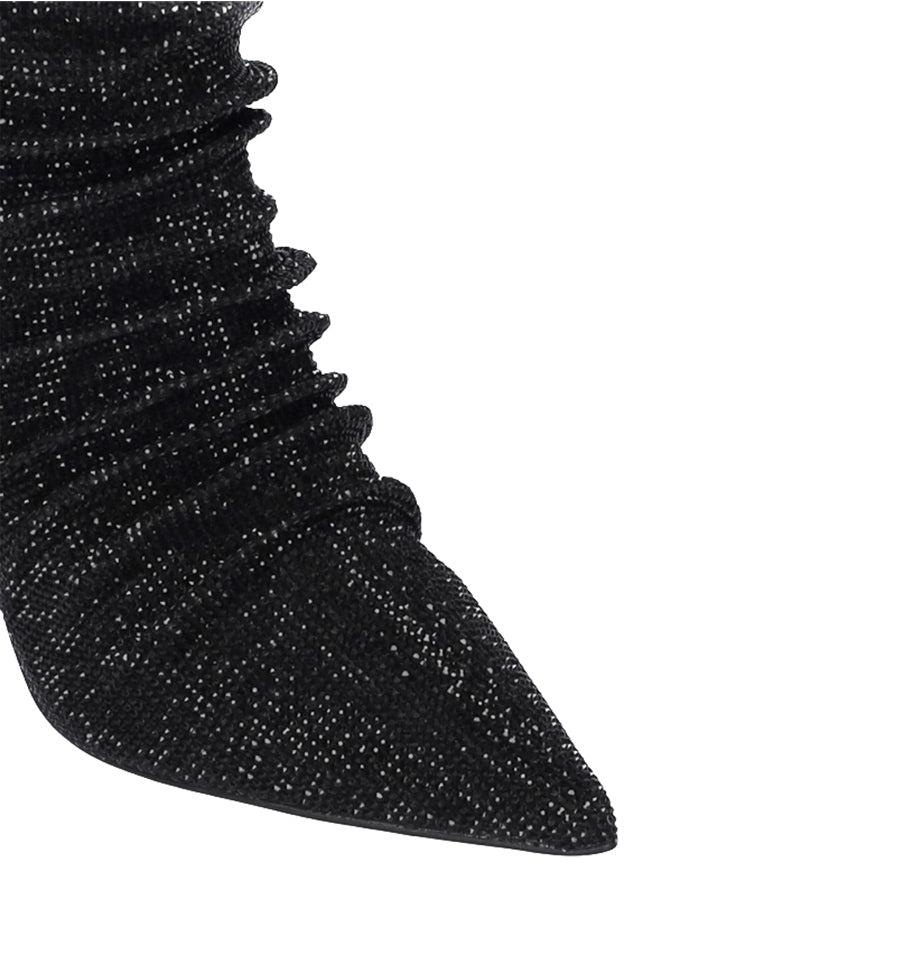 Bota alta en cristal negro