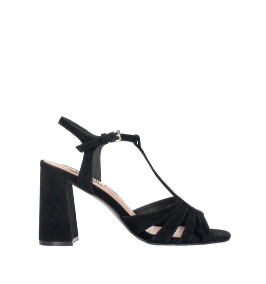 AZALEA Sandalia "T" en ante negro