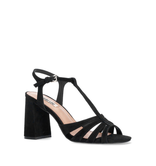 AZALEA Sandalia "T" en ante negro