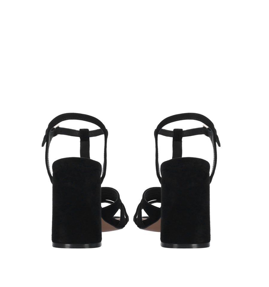 AZALEA Sandalia "T" en ante negro