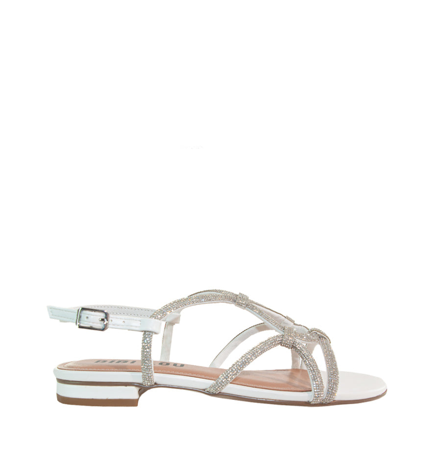 LIV Sandalia baja cristal en plata