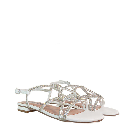 LIV Sandalia baja cristal en plata