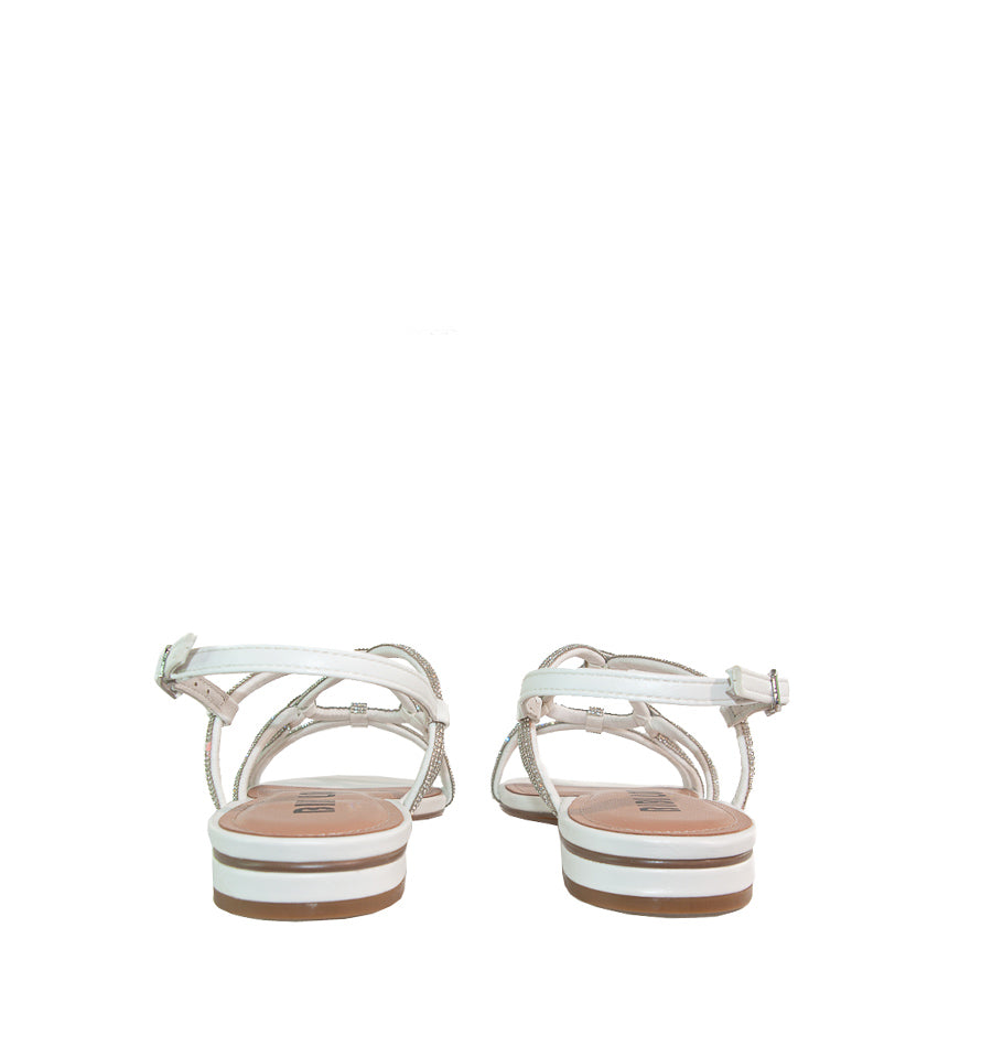 LIV Sandalia baja cristal en plata