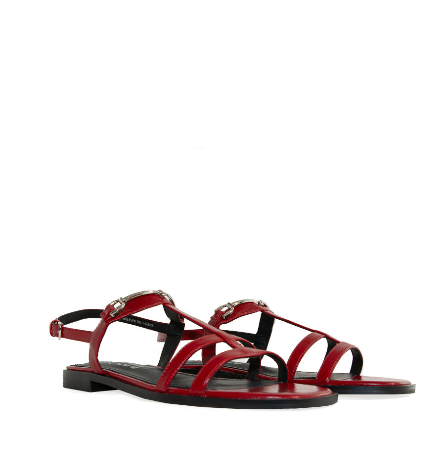 ASHE Sandalia baja con estribo en rojo