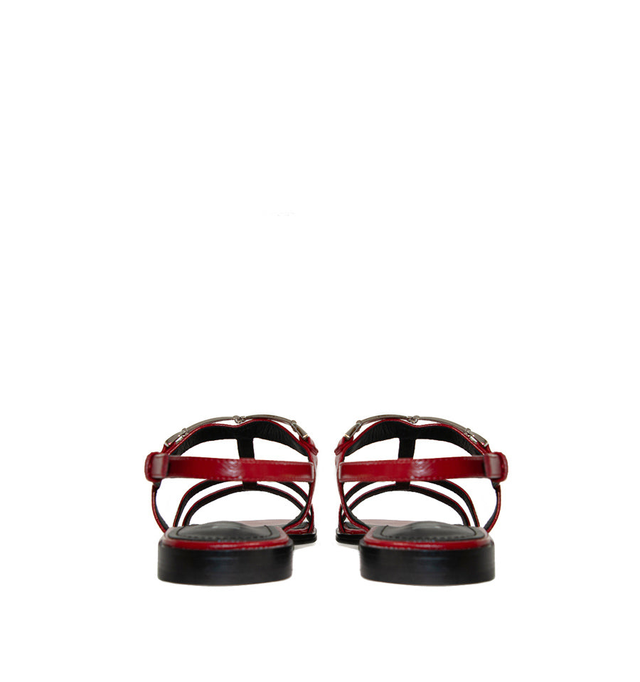 ASHE Sandalia baja con estribo en rojo
