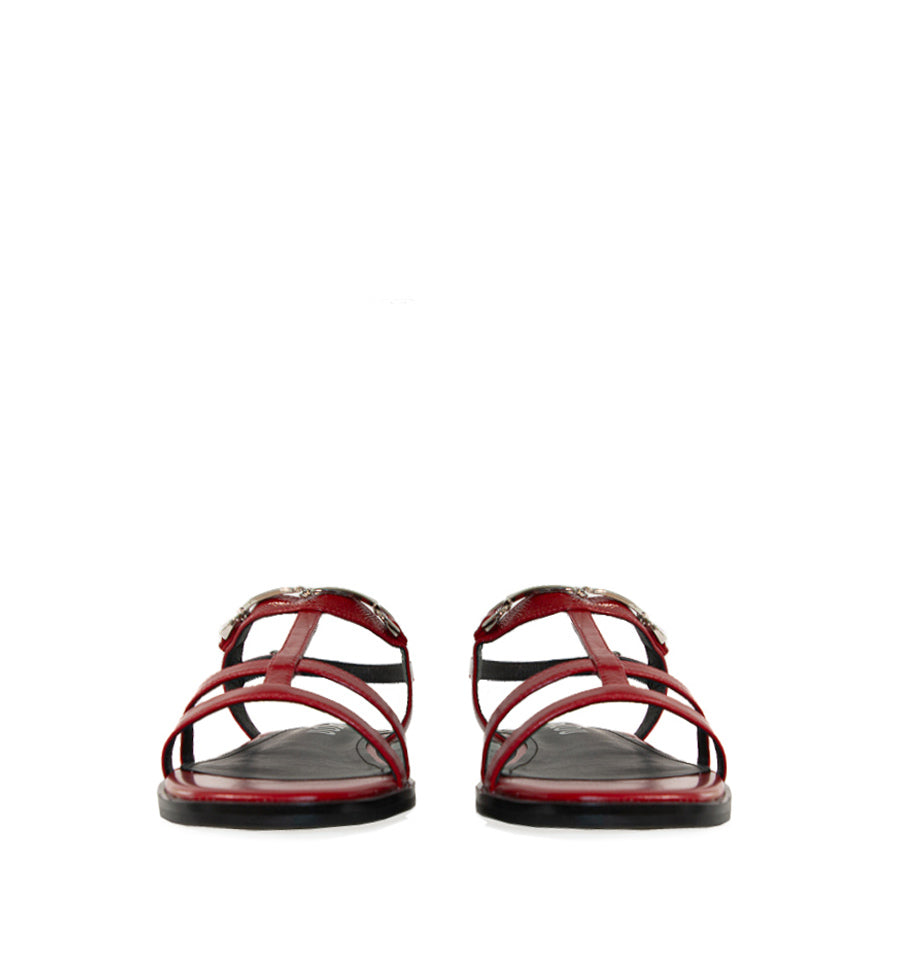 ASHE Sandalia baja con estribo en rojo