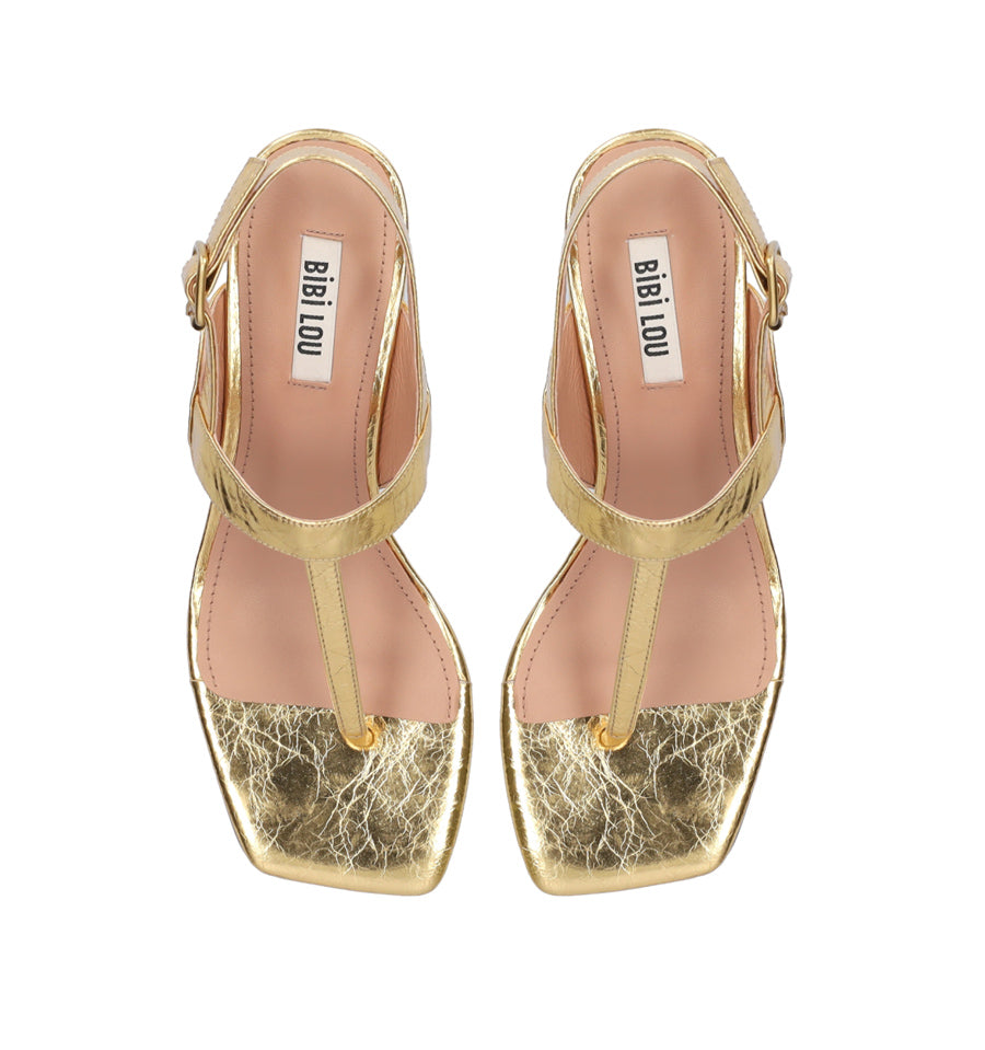 ROSIE Sandalia esclava en piel oro