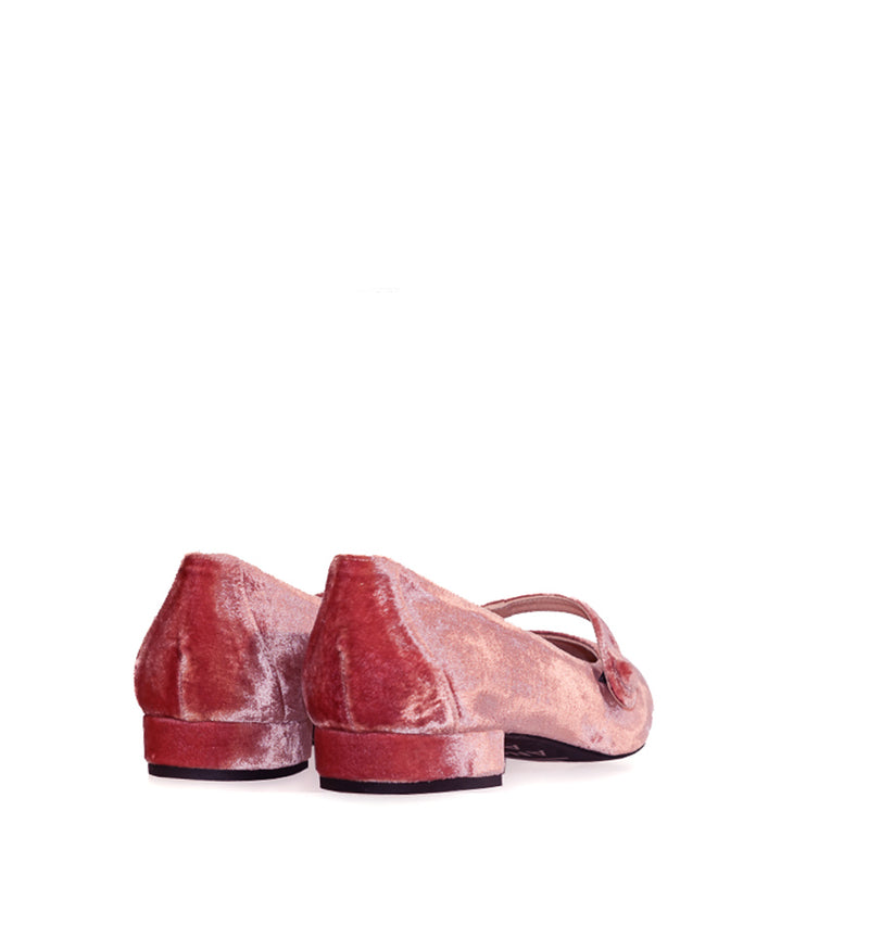 Venecianas de terciopelo con pulsera en rosa