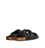 Bio con hebillas en rafia negro
