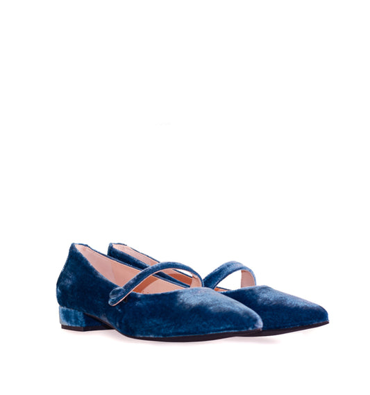 Venecianas de terciopelo en azul-j