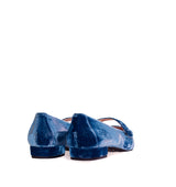 Venecianas de terciopelo con pulsera en azul-j