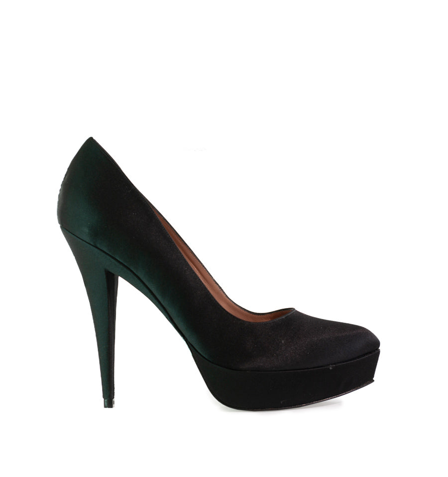 FH679-Salón plataforma en raso negro