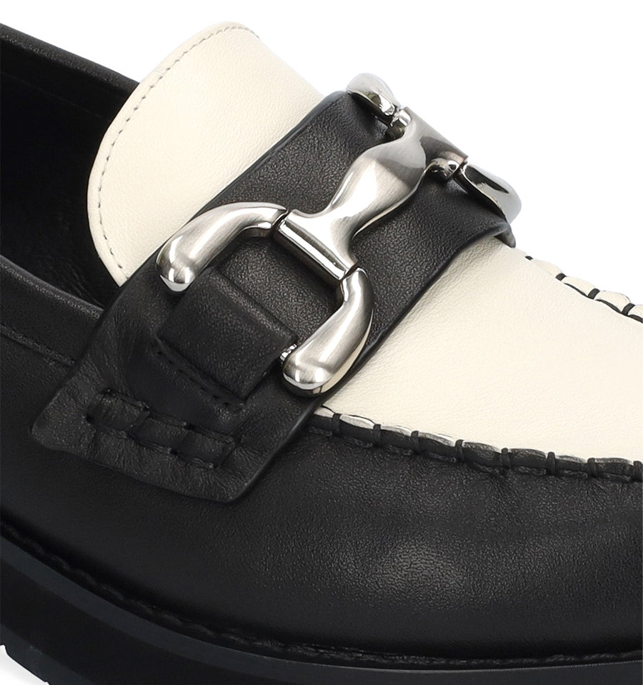 ZAGREB Mocasín track combinado negro/hueso