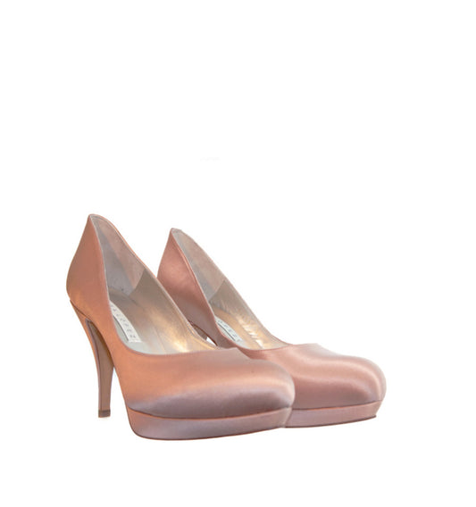 FJ1200- Salón medio plataforma en raso nude