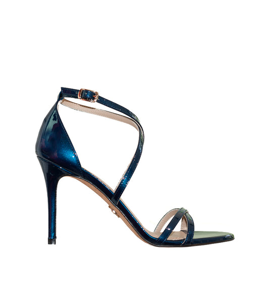 Sandalia media/alta cruzada en azul-marino