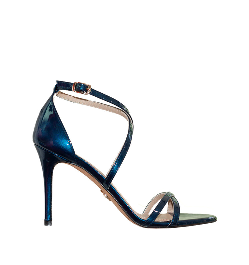 Sandalias Azul Eléctrico Zapatos Tacón Azul Sandalias De Tacon