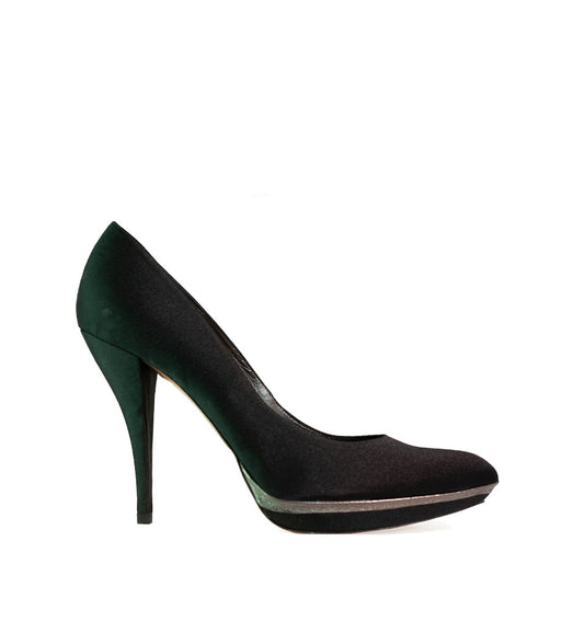 FJ975- Salón plataforma en raso negro