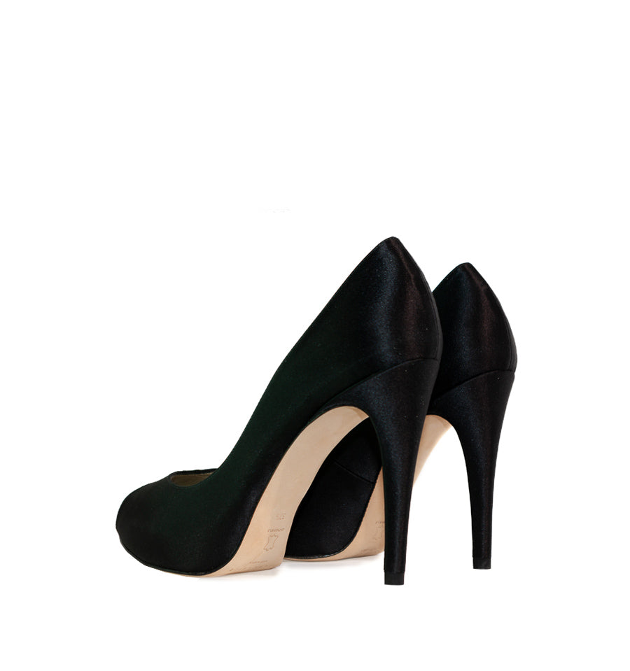 FH600-Peep-toes plataforma interior en raso negro