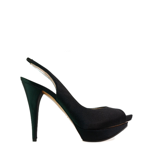 FI151- Destalonado plataforma en raso negro