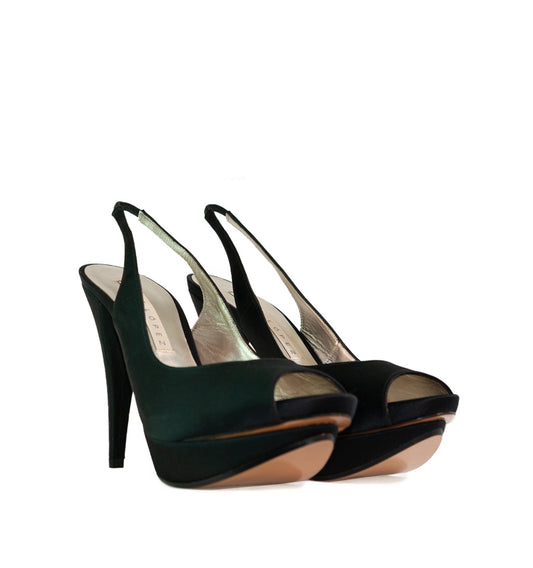 FI151- Destalonado plataforma en raso negro