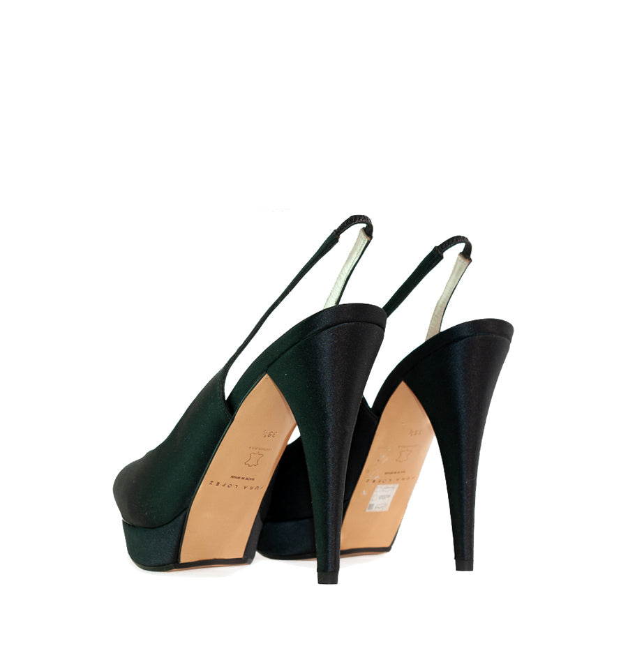 FI151- Destalonado plataforma en raso negro