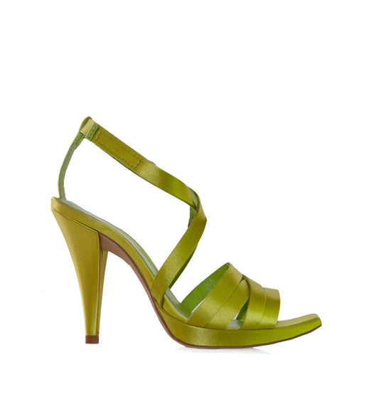 AELORA Sandalia con plataforma cruzada en verde