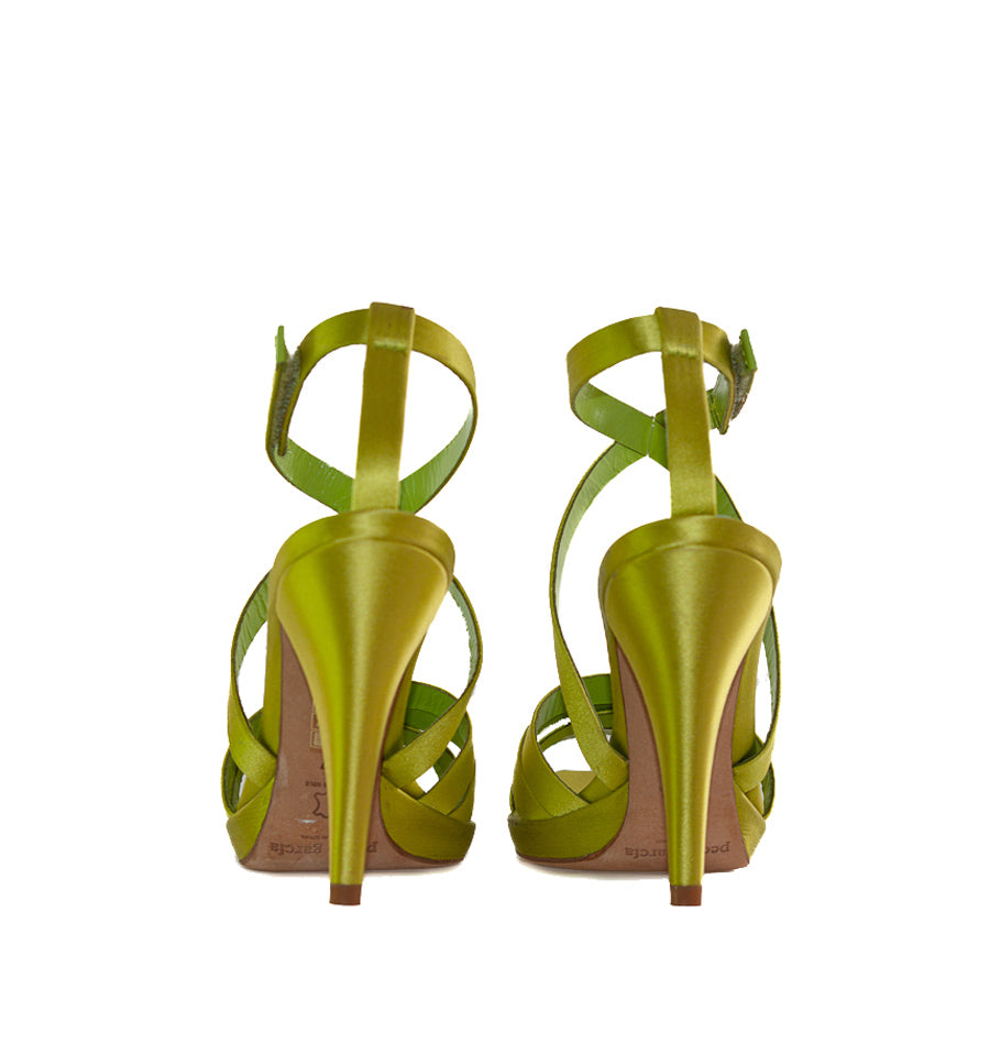 AELORA Sandalia con plataforma cruzada en verde