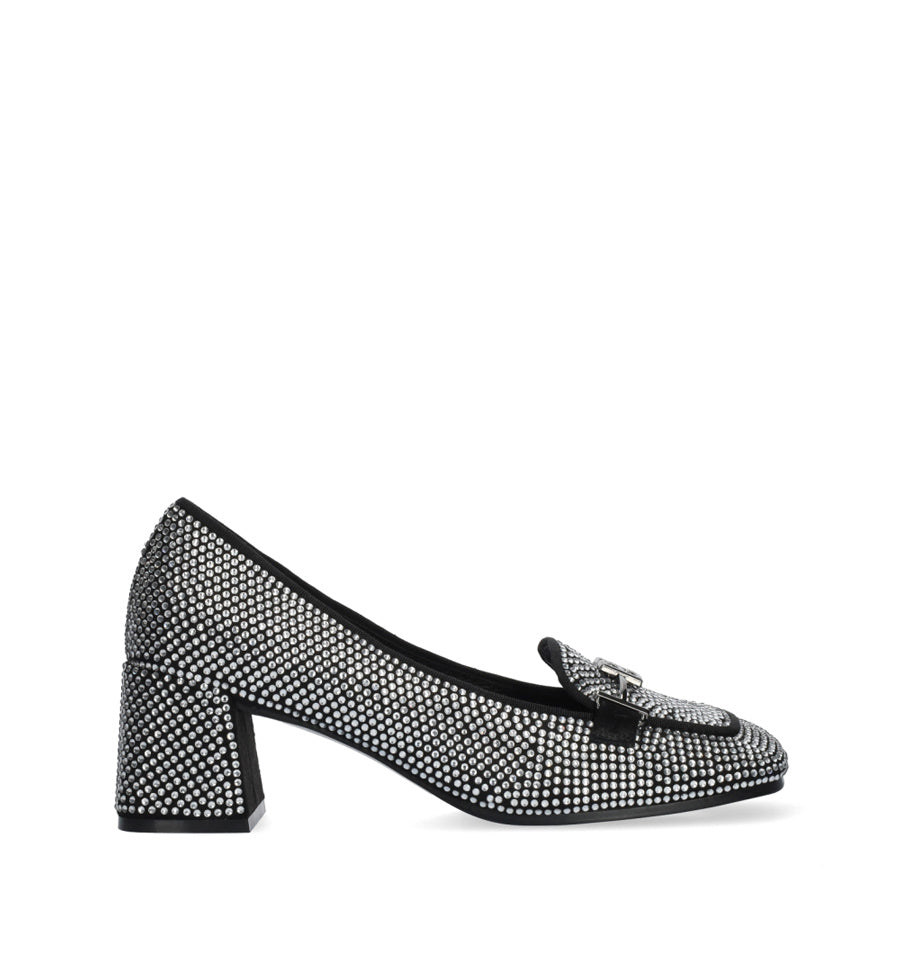 TINA Mocasín medio de cristal plata