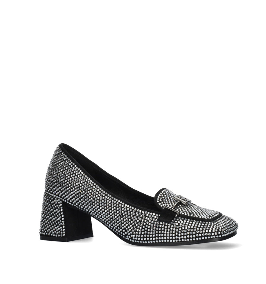 TINA Mocasín medio de cristal plata