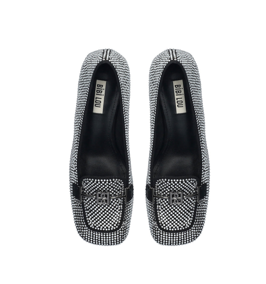 TINA Mocasín medio de cristal plata