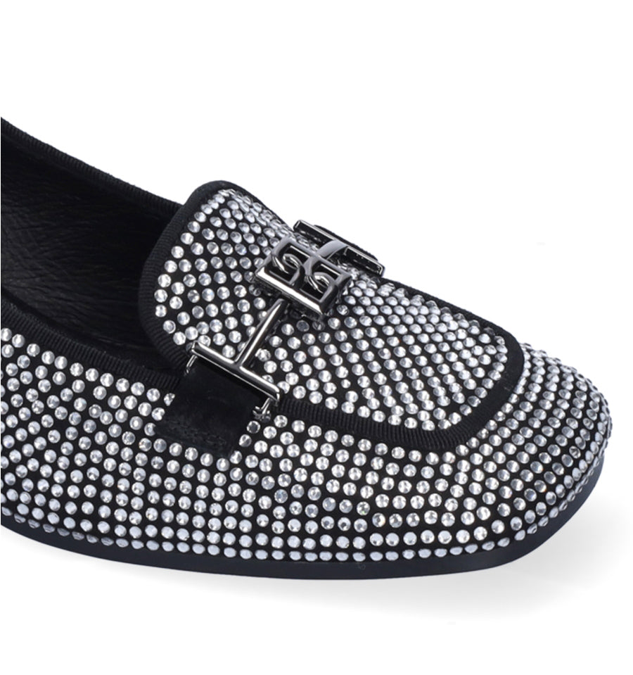 TINA Mocasín medio de cristal plata