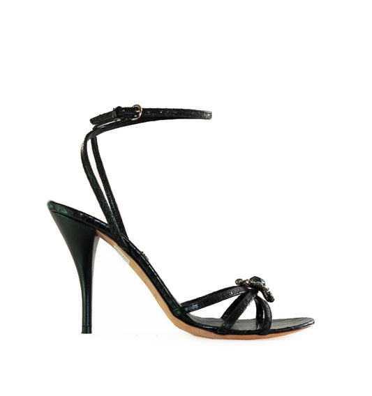 G5- Sandalia pulsera en piel negro