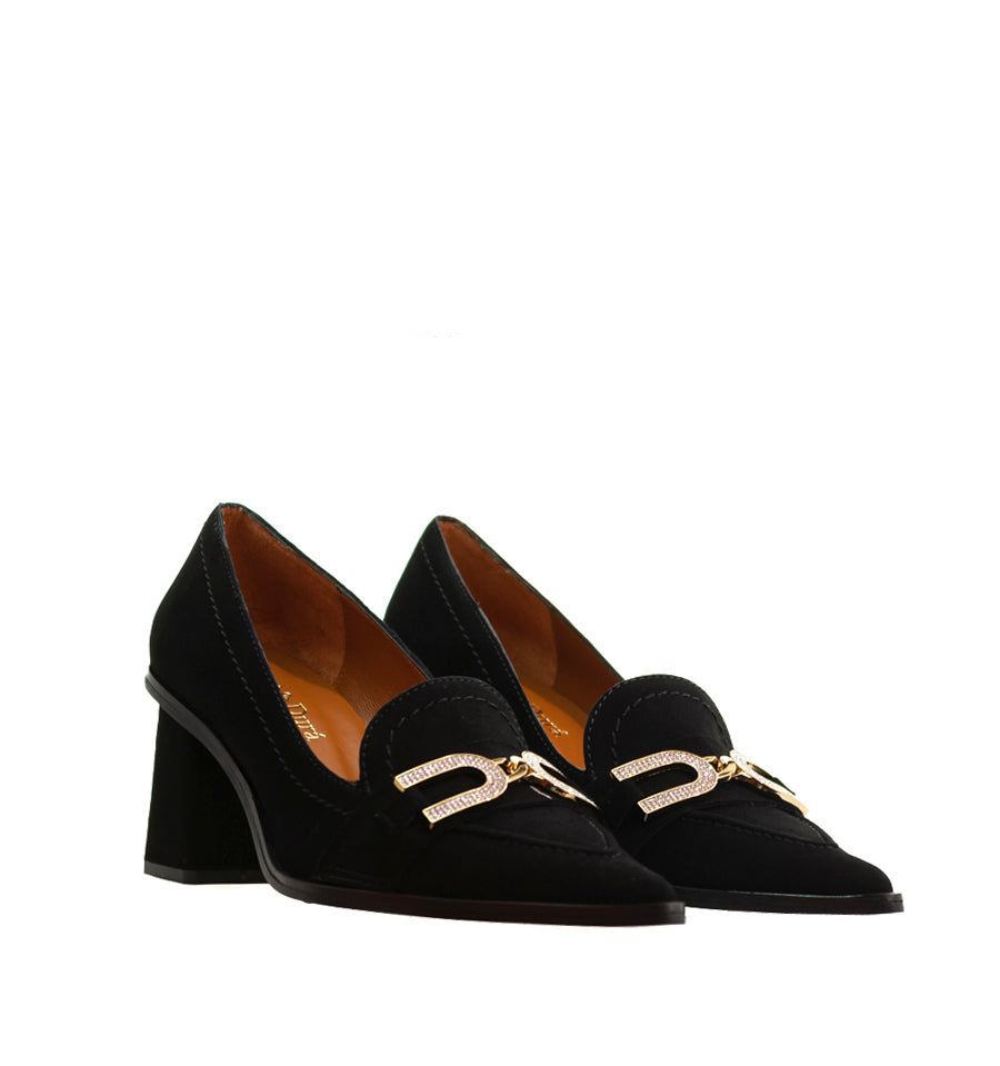 Mocasín medio en ante negro