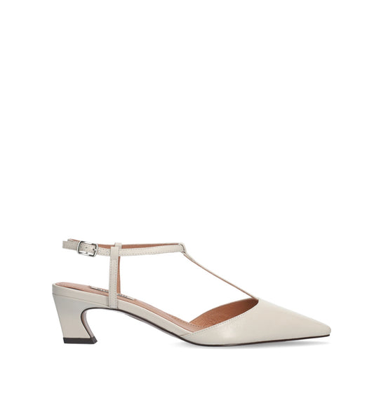 NINA Destalonado tira "T" en piel blanco