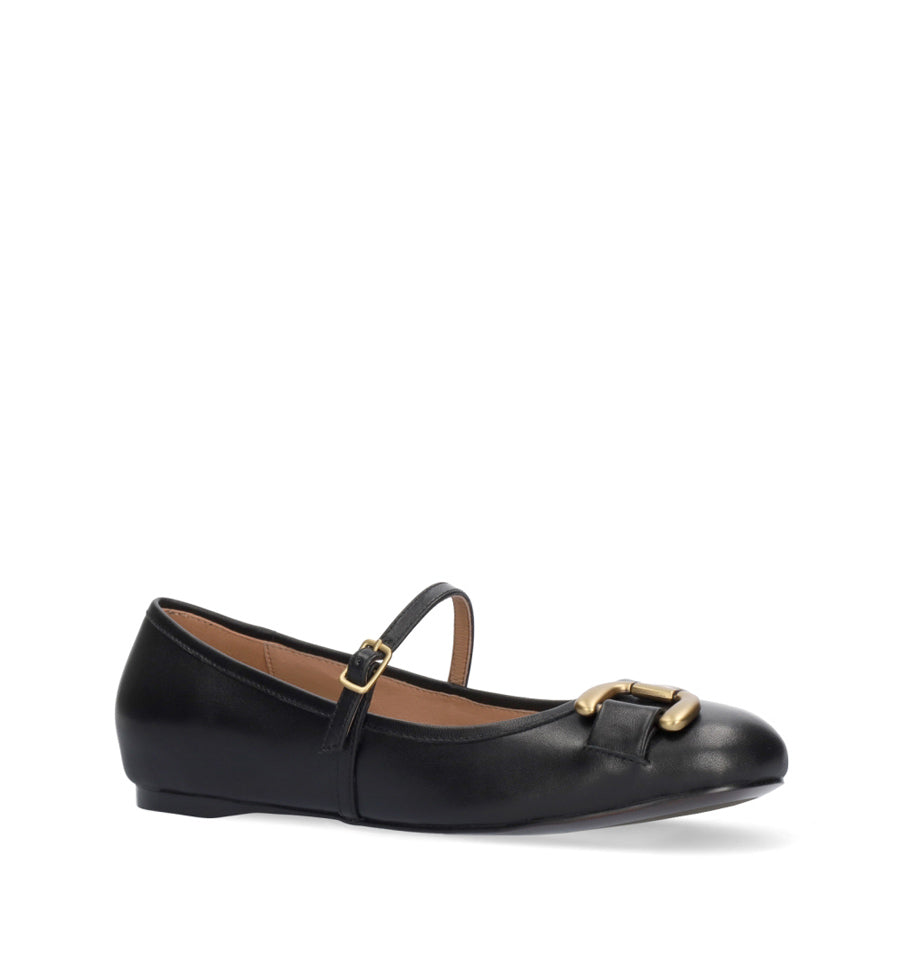Merceditas estribo en piel negro