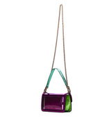 Bolso en vinilo con piel morado