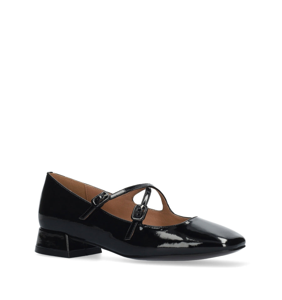 CARDIFF Merceditas baja cruzada en negro