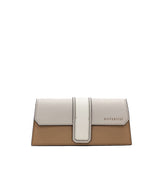 Bolso mediano bicolor en piel camel
