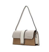 Bolso mediano bicolor en piel camel