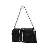 Bolso mediano bicolor en piel negro