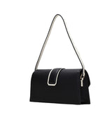 Bolso mediano bicolor en piel negro