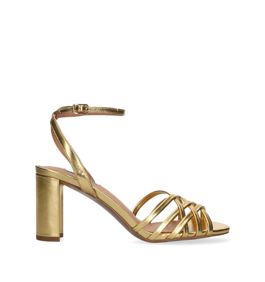 KASSIA Sandalia pulsera tiras enrejadas en oro