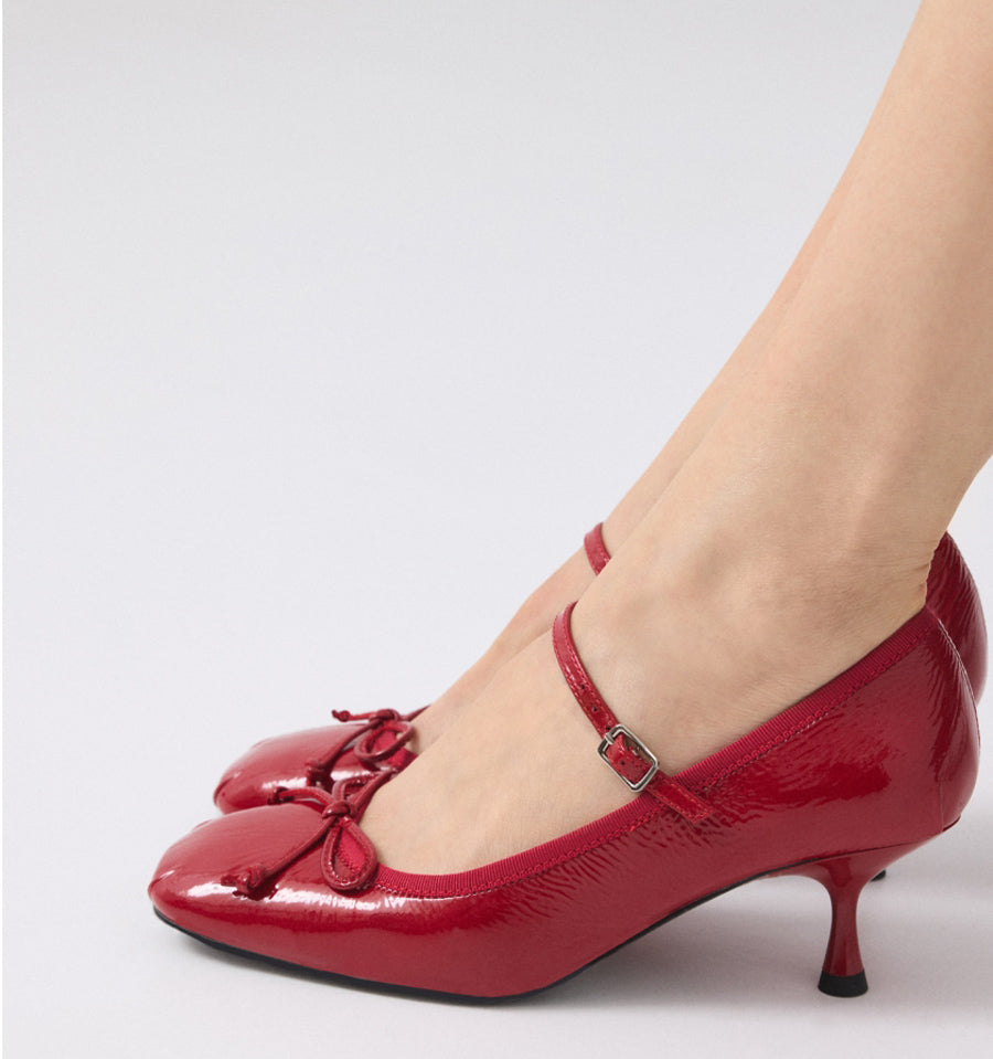 SUZY Merceditas media con lazo en rojo